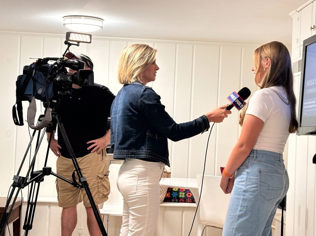 SilverSat student participant, Aubrey Forsgren, interviewed by Fox5DC on launch day